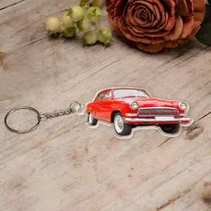 Custom Car Photo Keychain – Personalized Clear Acrylic Keyring, Perfect Gift for Him, Dad, Boyfriend, or Car Lovers.