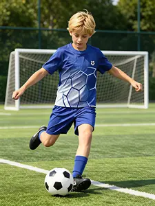 Kids Los Angeles Football Outfit, 2-Piece Short Sleeve Top & Shorts, Lightweight & Stretchy Sportswear, Baseball Jersey Style Uniform for Boys, Ideal for Sports Practice, Parties & Daily Wear, Trending TikTok Kids Activewear