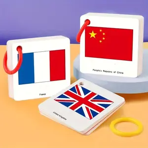 120 World Flag Recognition Cards Set, Adult Cultural Learning Cards, Family Education Tool, Holiday Gift, Desktop Decoration, Travel Card