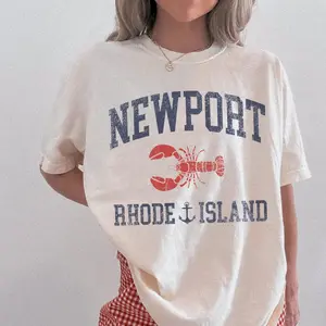 Retro Newport Rhode Island TShirt Fisherman Aesthetic Coastal Granddaughter T-Shirt Beachy Summer TShirts Trendy Lobster Tee