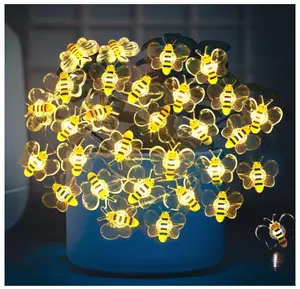 String Lights 10ft String Light with 30pcs Honeybee Shaped Led Bulb Battery Operated Fairy Lights for DIY Indoor Bedroom Party Wedding Patio Christmas