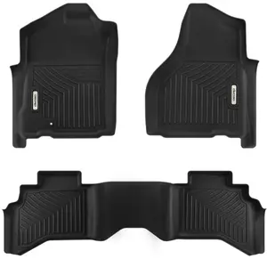 YITAMOTOR Floor Mats Fit for 2002-2008 Dodge Ram 1500 Quad Cab, 2003-2009 Dodge Ram 2500/3500 Quad Cab, Floor Liners TPE Front & 2nd Seat