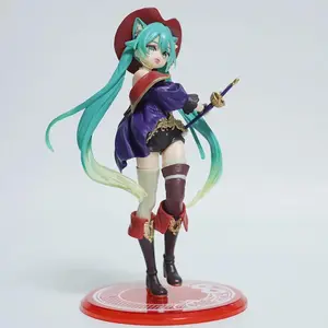 Hatsune Miku Desktop Cute Action Figure 11cm Neko T-Shirt Ver. Anime Figurine Kawaii Girl Model Toy Gift