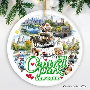 Serene Central Park New York Landmarks Ornament, American Urban Oasis Heritage Gift and Travel Souvenir