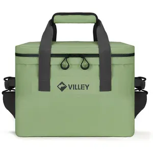 #SpringGlowUp VILLEY Cooler Bag, 30 Cans Insulated Soft Cooler Bag, Large Beach Cooler with Removable Shoulder Strap, Keep Cold/Keep Fresh/Keep Warm, Portable Soft Sided Cooler for Camping Trip Picnic, 20L