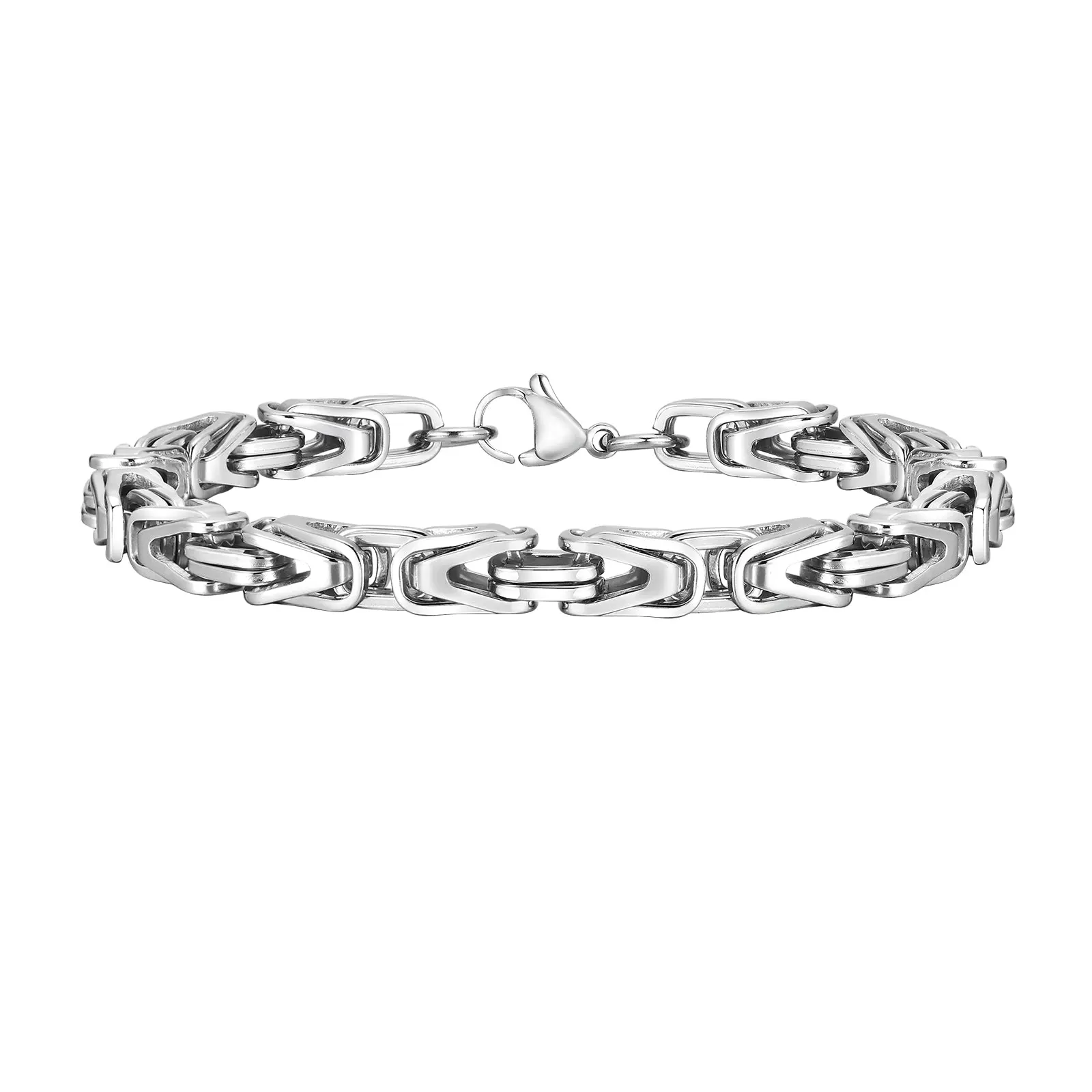 Chevron Link Byzantine Bracelet, 6.5mm
