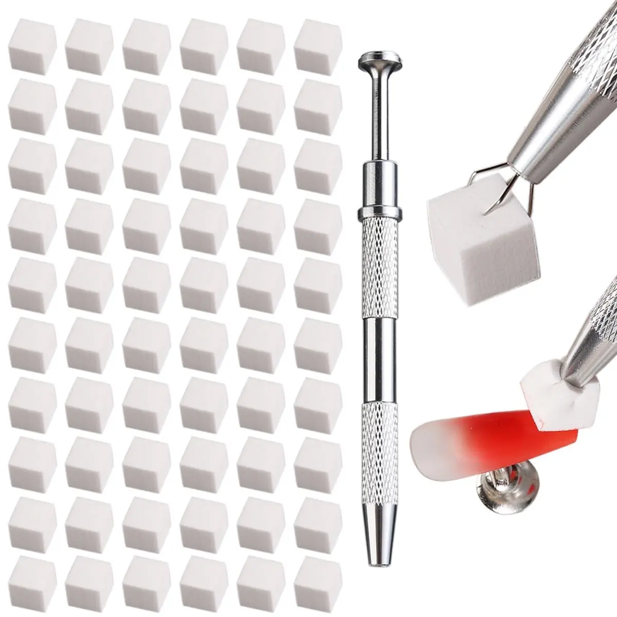 ✨ 100/200Pcs Gradient Nail Art Sponges + 1 Gripping Pen Set, Nail Art Kit, Nail Tools for Gradient Color Transition Nail Art, Suitable for Nail Artists and Home DIY Nail Art Enthusiasts