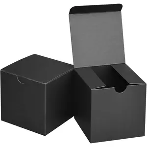 Small Black  Boxes 3x3x3 Black  Paper Boxes for Gifts, Party Favors, Showers, Crafts, Candy Boxes, 100 Pack, Matte Black, 3 x 3 x 3 inches