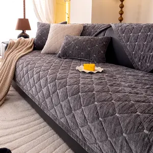 Universal Fashion Quilted Sofa Cover, Suitable for Living Room Office Bedroom Decor, Fits Single to Four Seater Sofas, Polyester Fabric, Optional Colors
