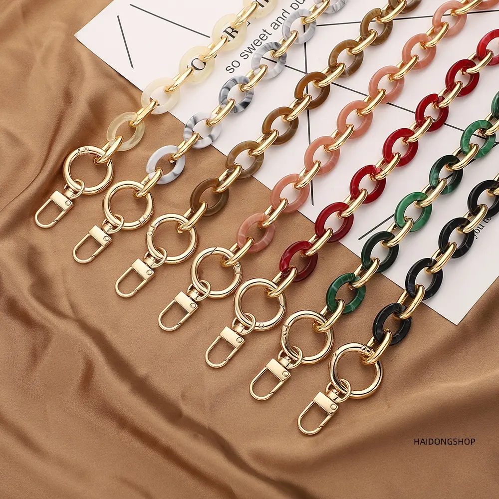 Fashion solid-color classic resin bag chain; lightweight detachable replacement handbag strap; versatile stylish purse accessories; durable DIY refit bag link ornament—perfect for women’s everyday casual outfits; ideal for renovating crossbody handbags an