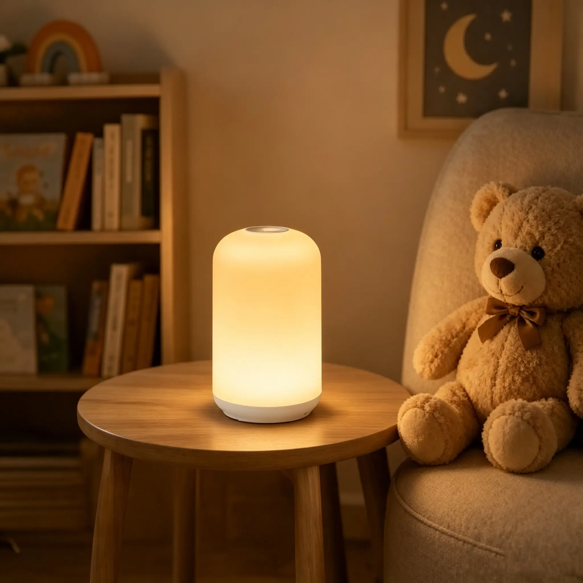 Rechargeable RGB Mood Lamp with Remote Control, Dimming Color-Changing Night Light for Bedroom, Dorm & Bedside