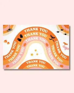 Colorful Halloween Thank You Insert Card