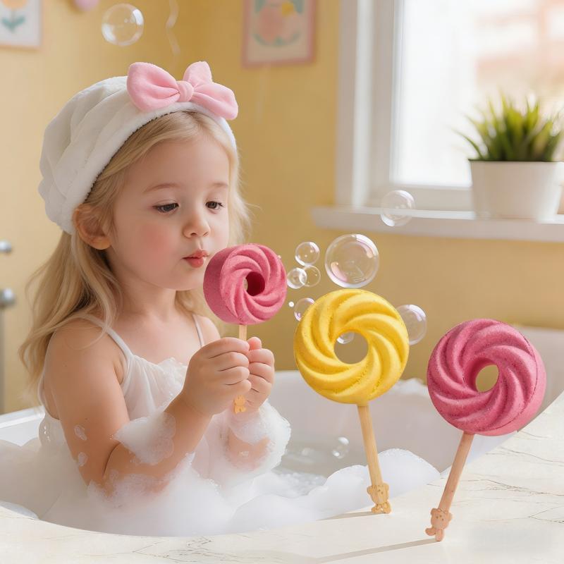 Kids Bubble Bath Bomb Wand - Fruity Scent Blowable Bubble Maker Toy for Fun Bath Time. Rich Lather Fizzy Bath Ball with Mild Formula (120g).