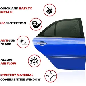 2 Pack Car Window Shades - Large Breathable Mesh Sun Screens for SUV/Truck/Van, Baby & Camping UV Protection, Stretchable Side Window Covers (Heat Blocking)