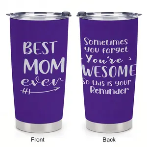 20oz Best Mom Ever Insulated Tumbler   Funny Mama Coffee Cup with Lid   Unique Mother's Day Gift from Daughter Son