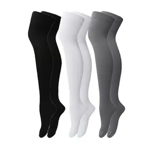3 Pairs High Compression Socks for Running Hiking Cycling, Improves Circulation Support Sports Activities Thigh-High Design Athletic Running Socks