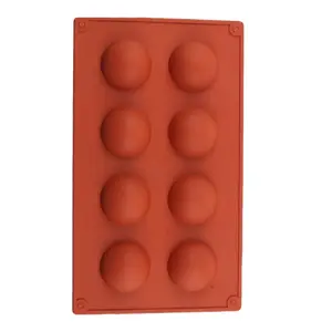 8-Cavity Non-Stick Hemisphere Silicone Baking Mold, Half-Sphere Silicone Chocolate Mold, Ideal for Baking and Desserts