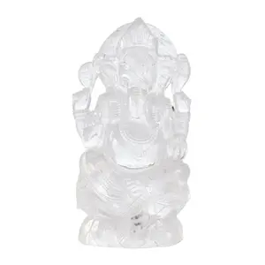 Clear Quartz Ganesh - Polished Crystal Sculpture - 2
