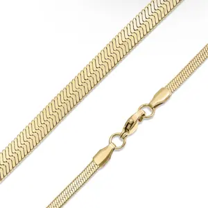 Steel Bonds - Tarnish Resistant Herringbone Chain Necklace. Suitable for everyday wear!