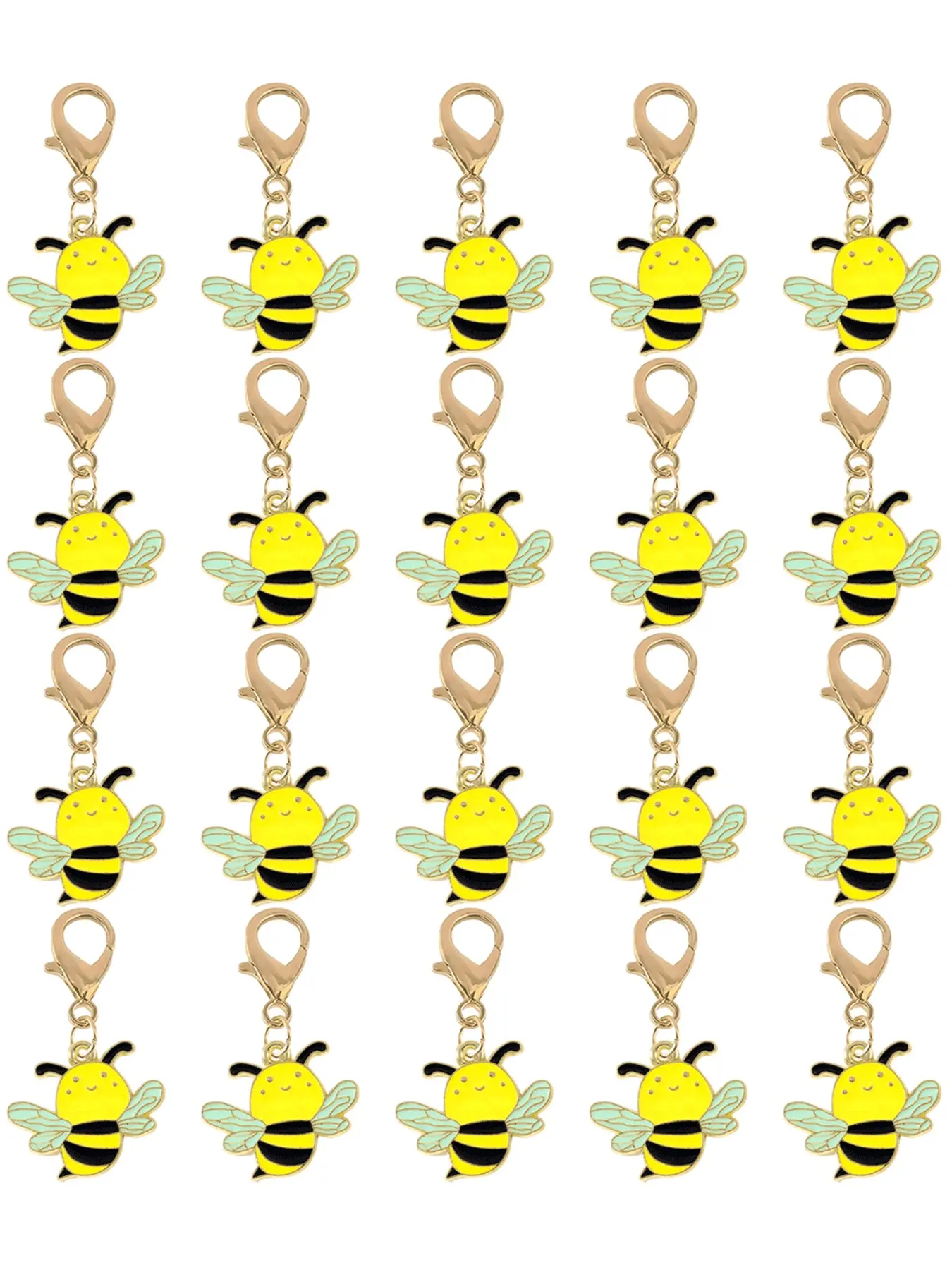 20pcs Bee Keychains, Creative Key Rings for Backpacks and Shoes, Memorial Keychain Set, Festival Decorations, Honeybee Theme Accessories