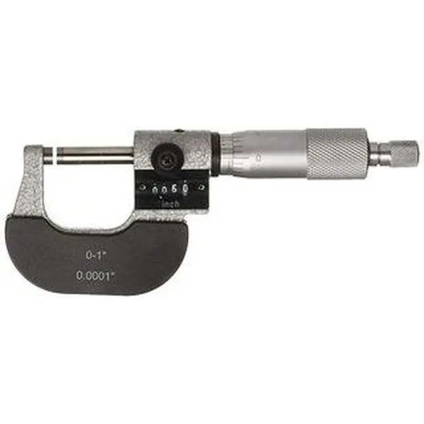 Precise Digital Counter Outside Micrometer - U.S. Spec, 0-1 in Range, 0.0001 in Graduation, Carbide Tipped, Precision Ground, Ratchet Stop, Digital Display, Automotive & Motorcycle Repair Diagnostic Tool
