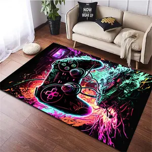 Colorful Gamepad Pattern Carpet, Non-slip Rug for Living Room, Decorative Floor Mat for Home Living Room Bedroom, Machine Washable Rug, Abstract Rugs