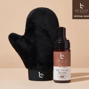 Beauty by Earth Self Tanner Mousse Discovery Kit - Sunless Tanning Travel Size Tanning Mousse with Applicator Mitt for First-Timers & Travel Clean, Streak-Free Tan, Made in USA