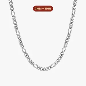 JAXXON - Figaro Chain - 3mm - Silver - Box Clasp