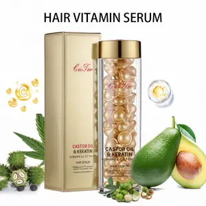 Natural hair vitamin, No Rinse, with Castor Oil, Keratin, Argan Macadamia Avocado Oils - Vitamins A C E Pro B5, Conditioner for Women & Men, healthy hair Haircare, Premium Hair Treatment Serum