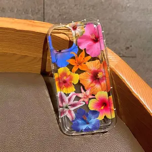 Floral Pattern Clear Phone Case, Anti-slip & Shockproof Phone Protective Cover, Phone Accessory Compatible with iPhone 15 14 13 12 11 Pro Max, Flower