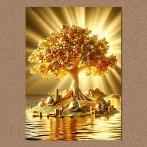 Money Tree Canvas Wall Art - High-Quality Fortune Tree Poster for Home & Office Decor, Perfect Gift Idea, Perfect for Room Decor