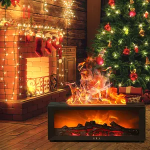 150ml Cordless Flame Simulated Humidifier - 5V 5W USB-Powered Essential Oil Diffuser with 7-Color Ambient Light, Timer Function, Automatic Power-Off Protection, Ideal for Bedroom Décor & Christmas Gifts