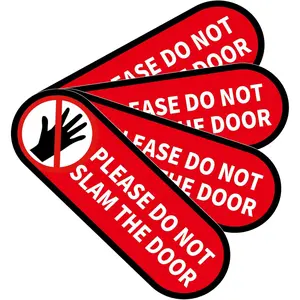 4 count Please Do Not Slam The Door Sign Stickers,  and UV Resistant Close Door Gently Sign for Van  SUV Taxi Driver Window Door (Small Size)