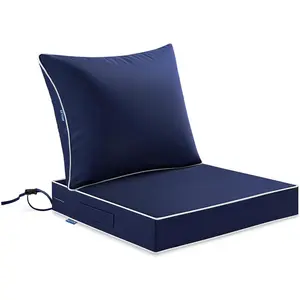 Navy Outdoor Seat Cushion 22x24 Inch  & 3 Year Fade Resistant Deep Seat and  Cushion for Patio Furniture Chair Sofa Couch with Handle and Adjustable Straps