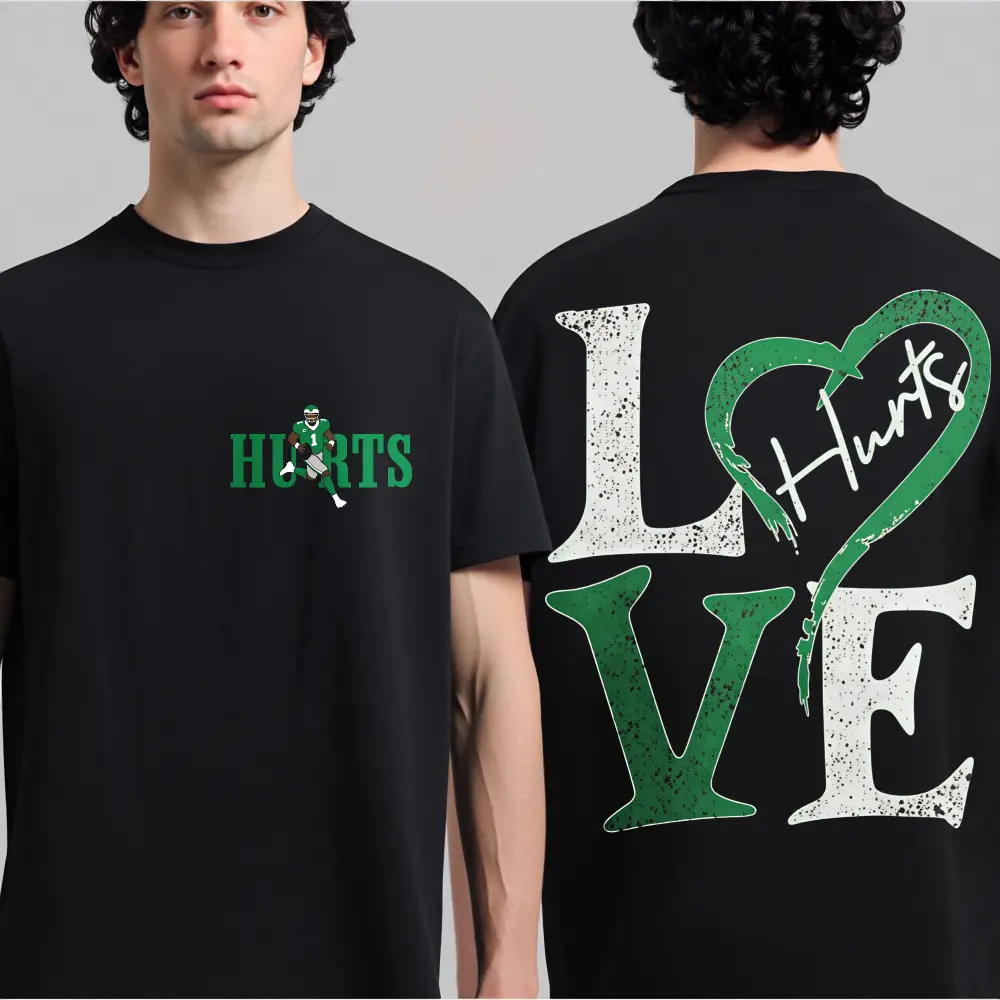 Vintage Love Hurts Green Heart Valentine's Day T-Shirt Hurts 1 T-shirt, Philadelphia Football design T-Shirt