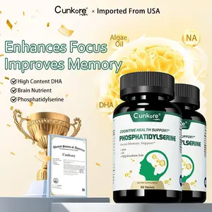 Cunkore Focus and Memory Aid: Blend of Phosphatidylserine, DHA, PS, and PQQ Disodium Salt – 90 Tablets for Cognitive Nutrition and Sharpness Boost Dietary Vitamin