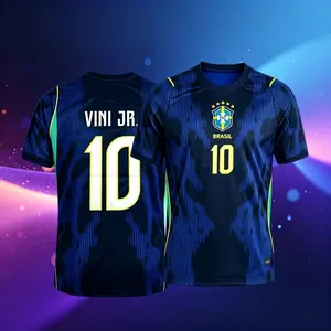 2026 Brazil #10 Neymar JR Home Yellow and Away Blue Soccer Jersey #7 Vini JR Long Sleeve 11# Raphinha Short Sleeve Jersey AX472