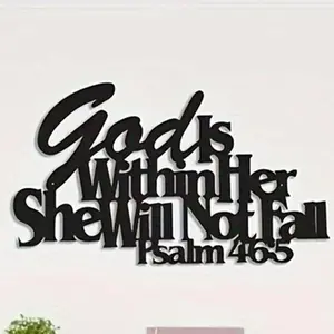 Letter Pattern Wall Art, 1 Count Bible Verses Metal Wall Decor, Wall Hanging Decor for Home Living Room Bedroom Hotel