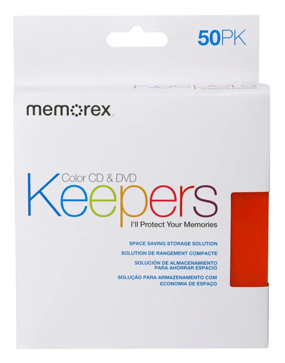 Memorex CD/DVD Assorted Colors Plastic Keeper Sleeves