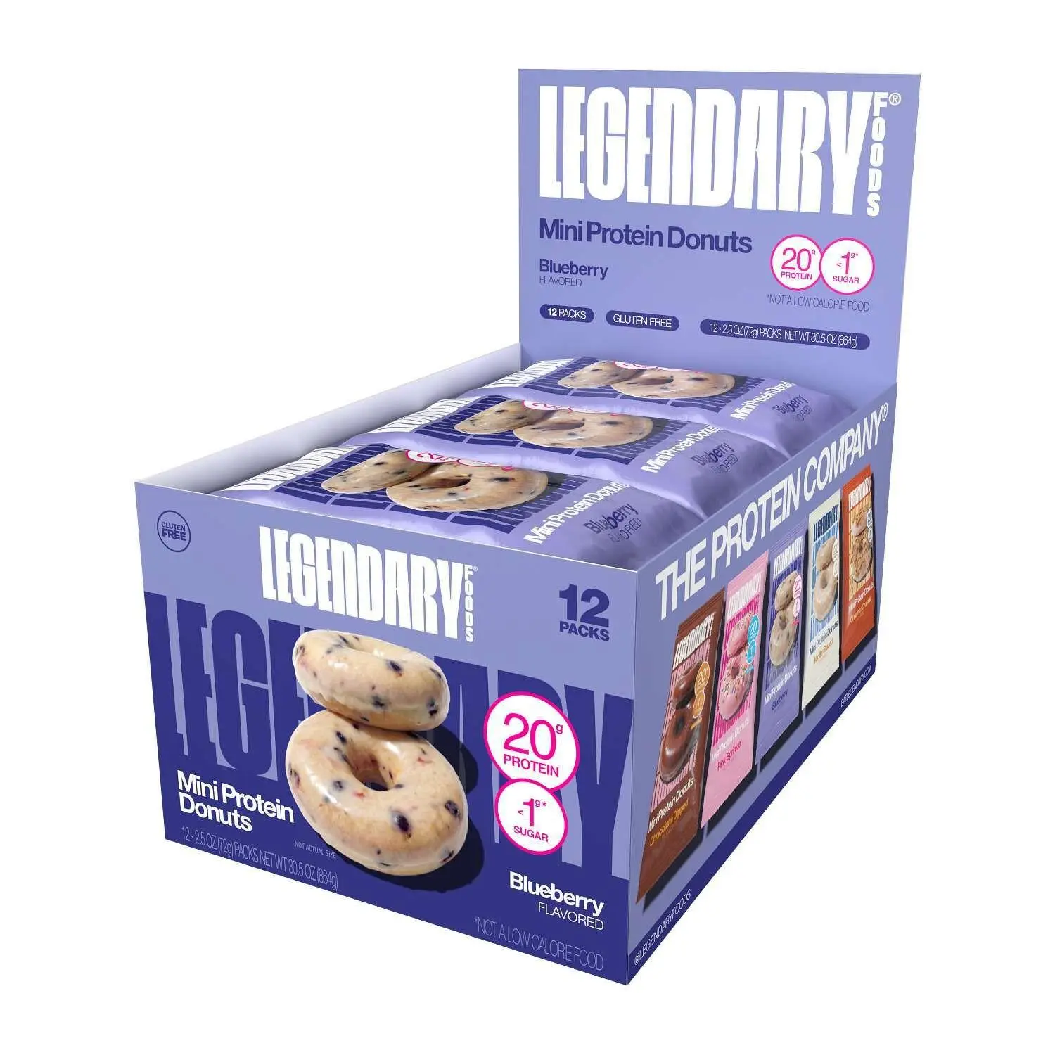Legendary Protein Mini Donuts Blueberry  2.5 oz 12 ct