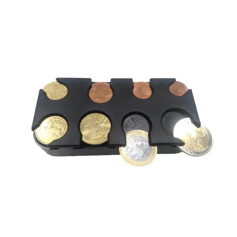 ABS Plastic Euro Coin Holder - Mini Size (100x50x20 mm) Durable and Practical Home Organizer Storage Box with Quick Access for Bus/Car Use (1Pc)