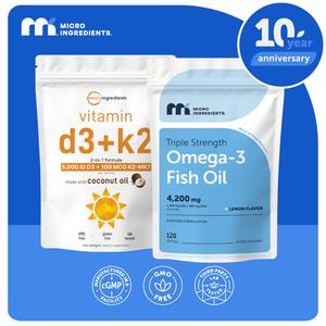 Boise Brooke's Choice Bundle: Vitamin D3K2 5000IU & Omega Fish Oil 120 Softgels