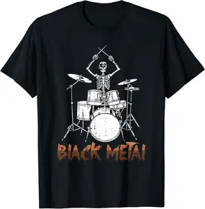 Skeleton Drummer Black History Month Cool BLM Rocker Bones T-Shirt - Diegoort Shop 56B0BP48N81S