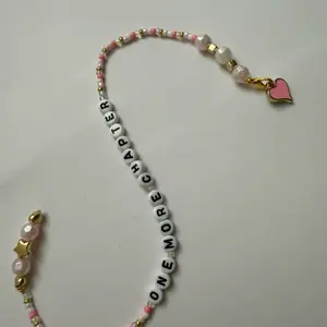One More Chapter Beaded Bookmark with Heart Charm - Pink and White Beads, Gold Accents, Perfect for Book Lovers