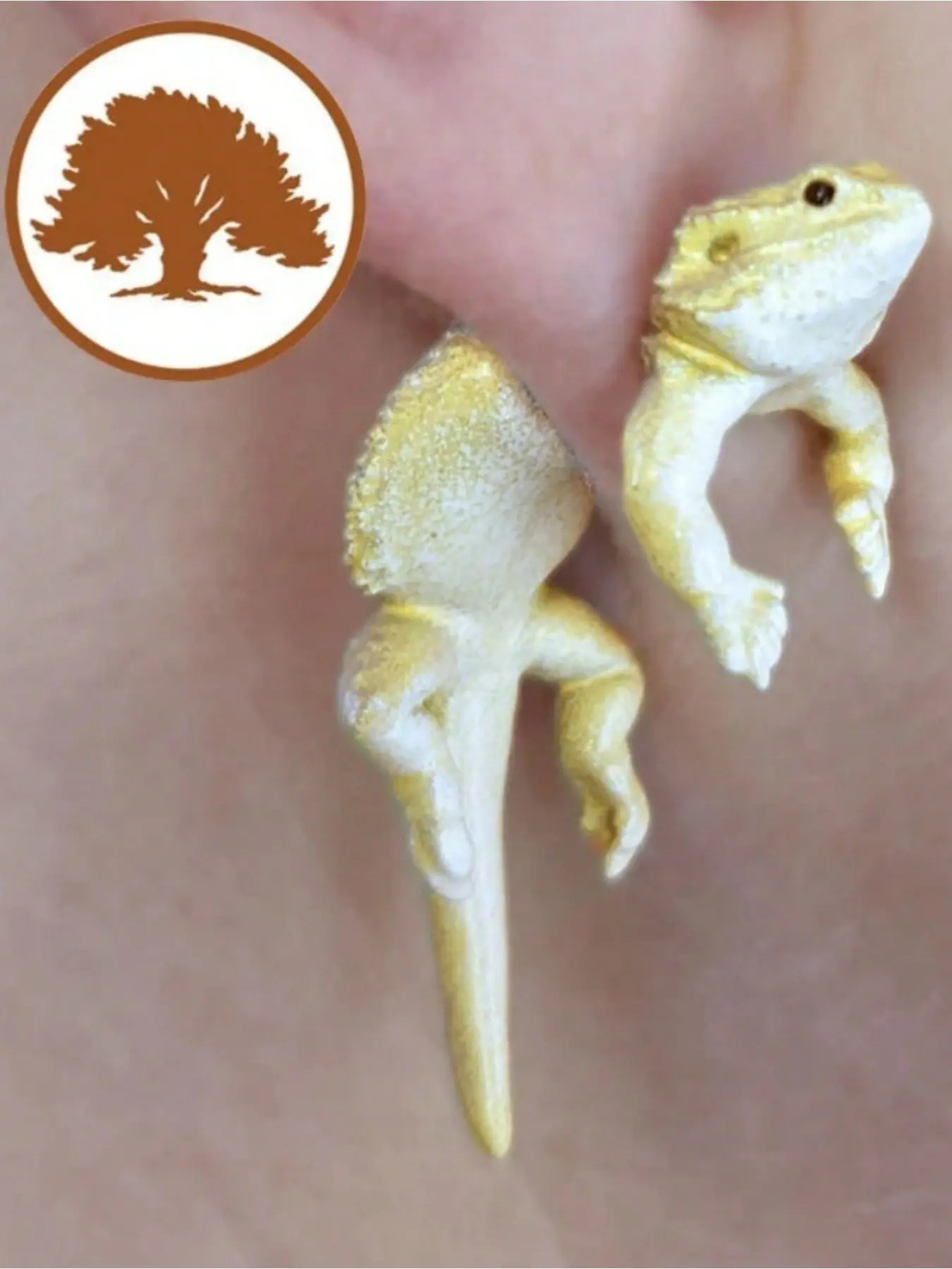 1pairs Unique Hand Painted Handcrafted Bearded Dragon High Quality Earrings for Women Men Girls Halloween Party Jewelry Gifts Fashion Earring