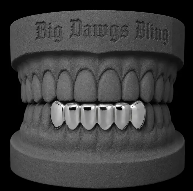 925 Silver Plated Bottom 6 Lower Grillz