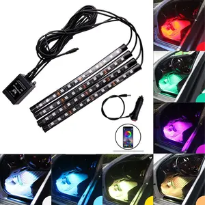Neon LED Light Strip for Car Interior, Decorative Atmosphere Lamp, Gap Lighting, Center Console, Voice Control, APP Adjustable, 12-24v, USB Powered
