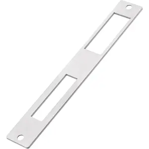 1Pc Fully Enclosed Silver Stainless Steel Door Flat Strike Plate 172mm x 23.7mm for Door Handle Deadbolt Security Electric Door Opener Exterior Interior Door