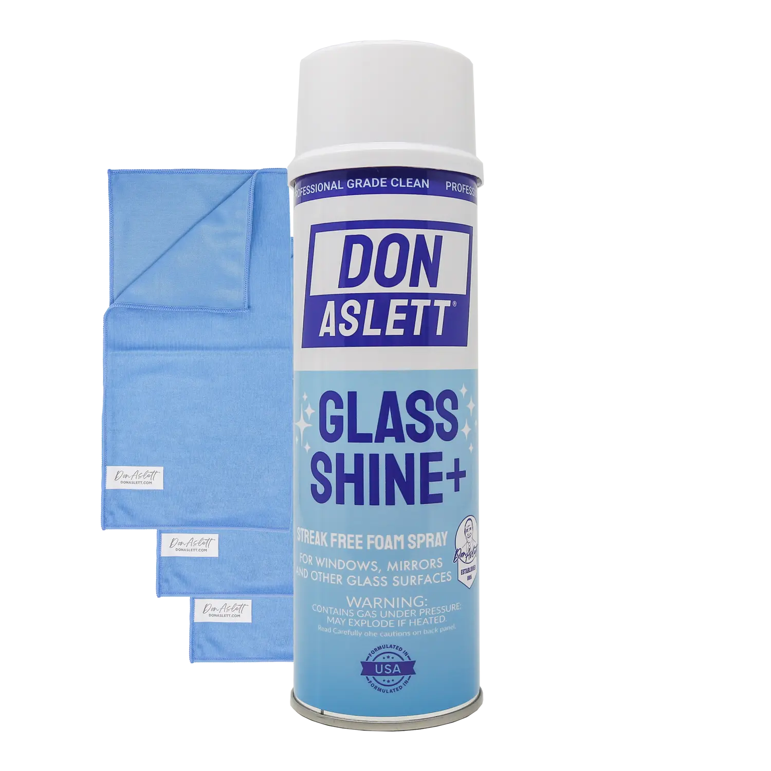 Glass Shine Foam & Polishing Cloths for Windows and Mirrors