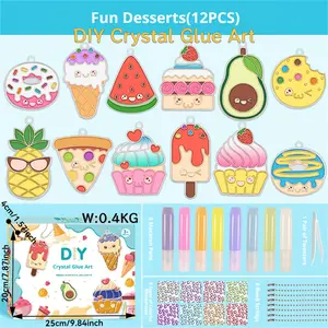 DIY Painting: Girls Doodle Painting Kit Non-Toxic Glue Art Supplies DIY Colorful Crystal Mosaic Painting Set For Kids Fun And Creative Craft Kits Birthday Gift